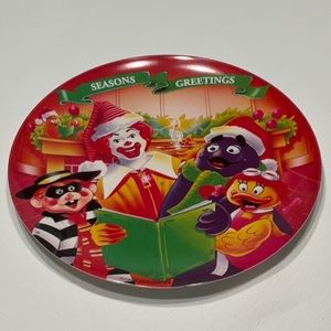 McDonald’s 1995 Seasons Greetings Plastic Plate Made in Dallas, TX USA